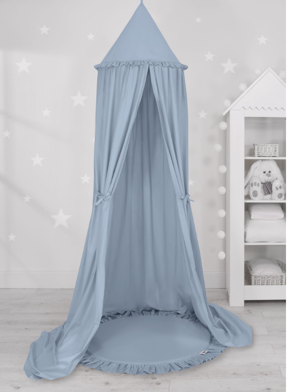 Canopy with play mat – pastel blue