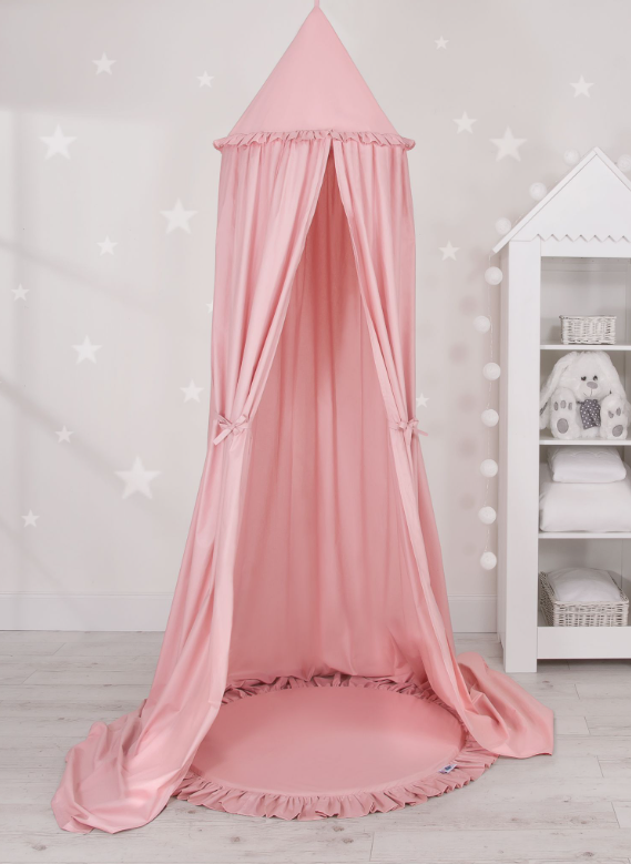 Canopy with play mat – pastel pink