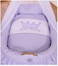 Woven Moses basket with a canopy – lilac