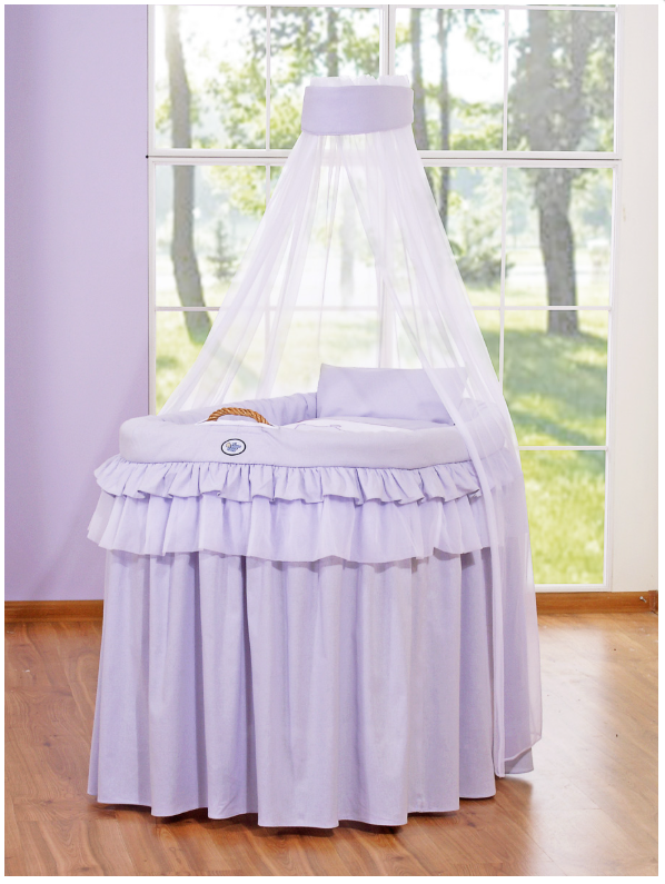 Woven Moses basket with a canopy – lilac