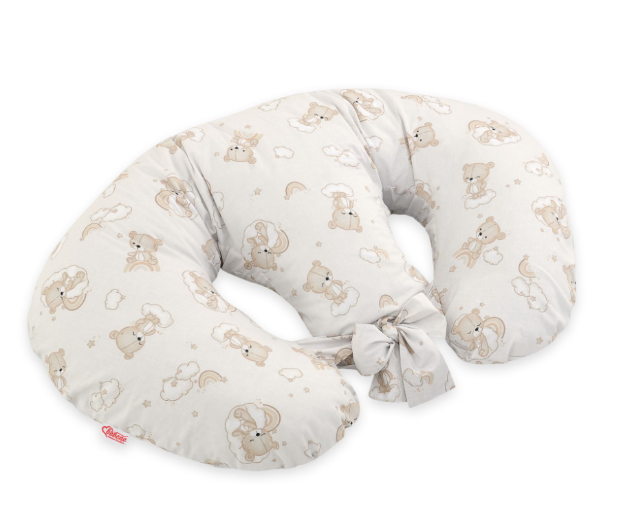 Twin nursing pillow – teddy bear with a bow