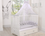 Lesena posteljica Lorenzo III 120 × 60 cm – belo-siva