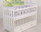 Lorenzo III wooden crib 120 × 60 cm – white-gray