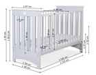 Lorenzo III wooden crib 120 × 60 cm – white-gray