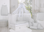 Lesena posteljica Lorenzo III 120 × 60 cm – belo-siva