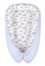 Double-sided baby nest Kokon – grey clouds and blue