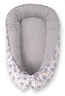 Double-sided baby nest Cocoon with minky – gray hedgehogs