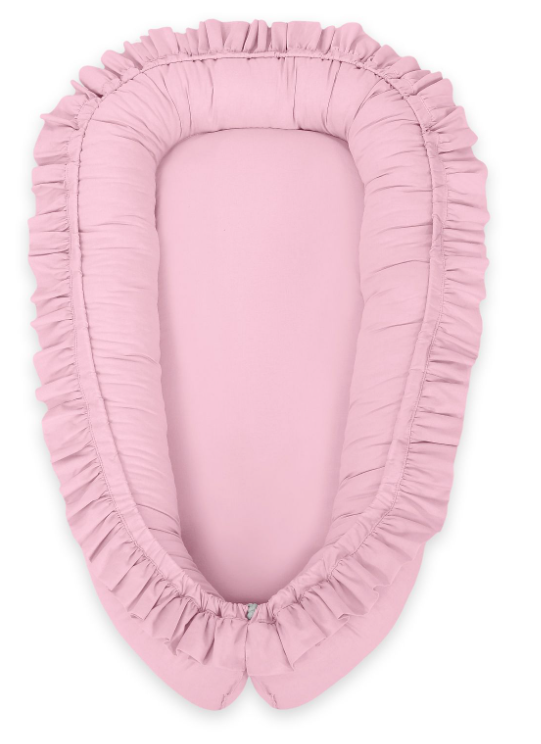 Cocon baby nest with a ruffle – pink