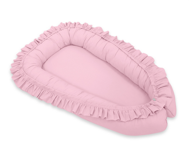 Cocon baby nest with a ruffle – pink