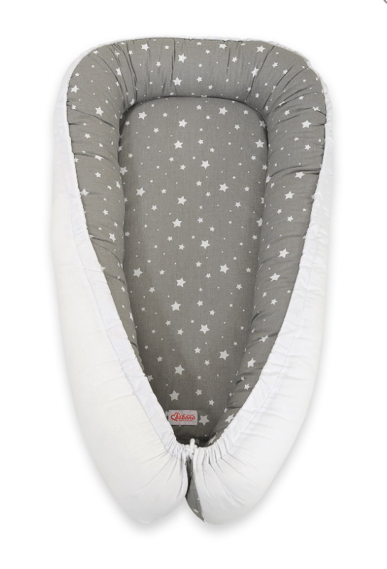 Double-sided Cocoon baby nest – white stars