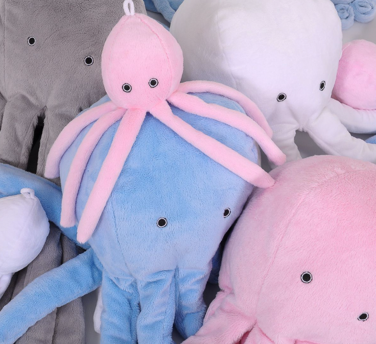 Large plush octopus XXL – blue