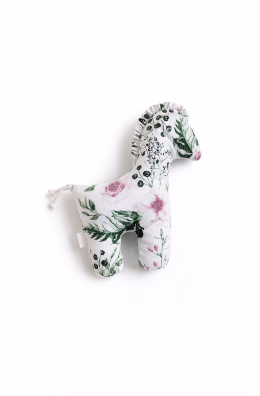Lucky the Plush Horse – Pink Peonies