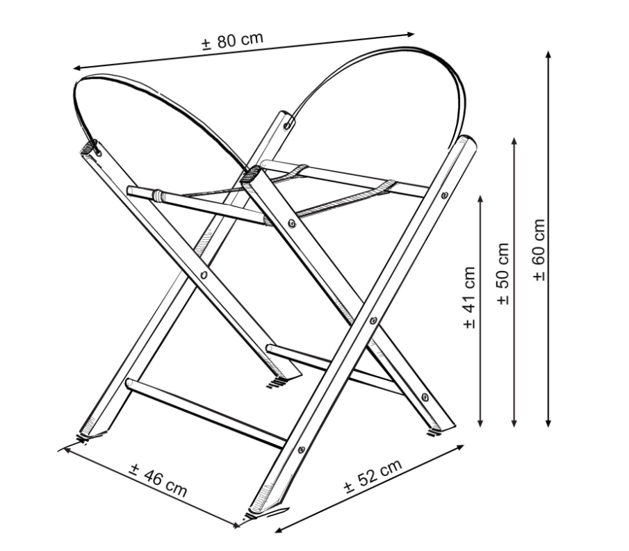 BOHO wooden Moses basket stand – natural