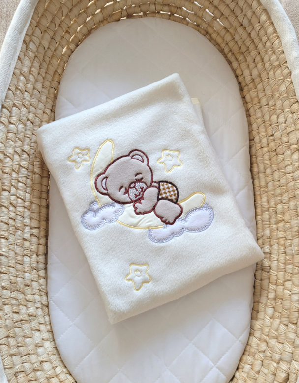 Fleece blanket – sleepy bear, beige