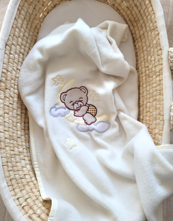 Fleece blanket – sleepy bear, beige