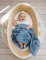 Muslin blanket with tassels – pastel blue