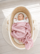 Muslin blanket with tassels – pastel pink