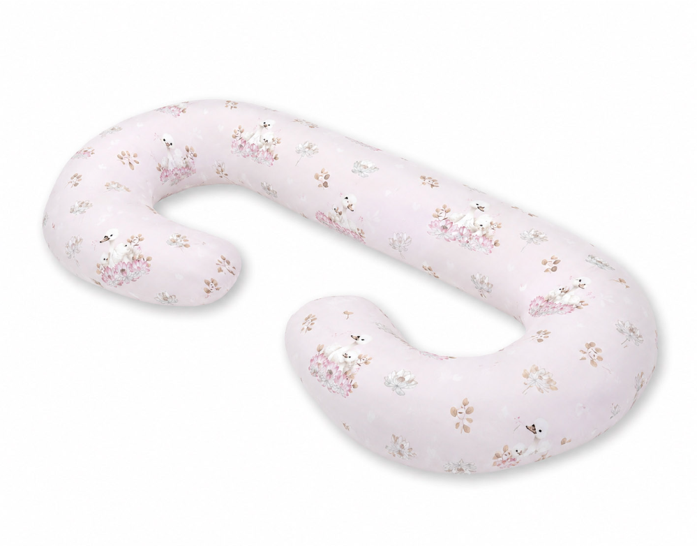 C-shaped pregnancy pillow cover – small swans