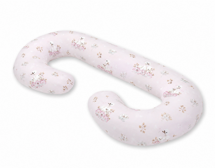 C-shaped pregnancy pillow cover – small swans
