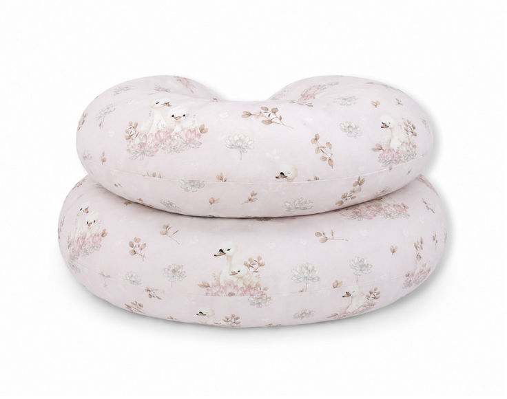 C-shaped pregnancy pillow cover – small swans
