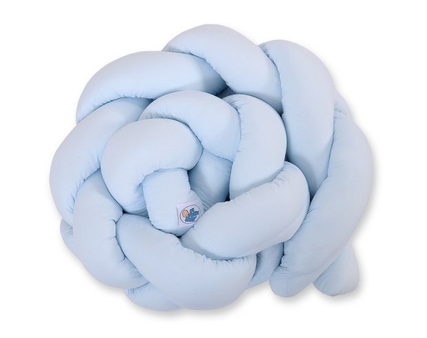 Braided crib bumper 180 cm – blue