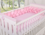 Minky knotted crib bumper 180 cm – pink