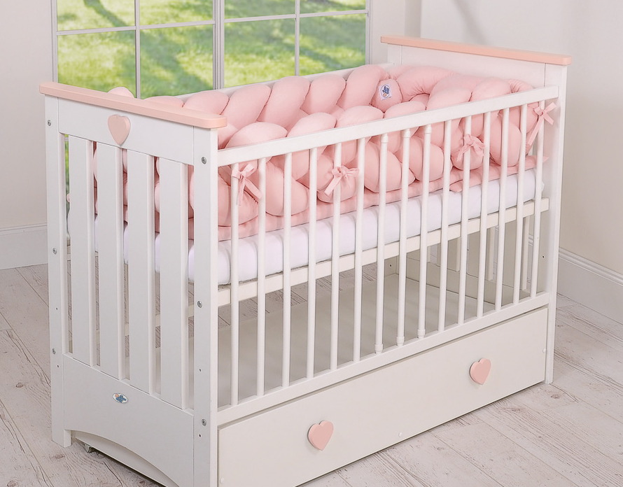 XXL braided bumper 360 cm – pastel pink