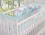 Braided crib bumper 180 cm – white, gray, and mint