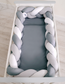 XXL knotted crib bumper 360 cm – white, grey and anthracite