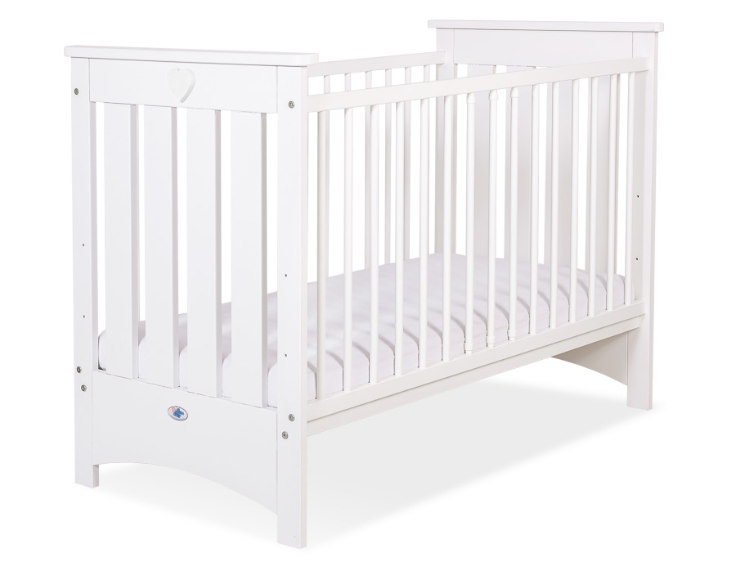 Lesena posteljica Lorenzo III 120 × 60 cm – bela