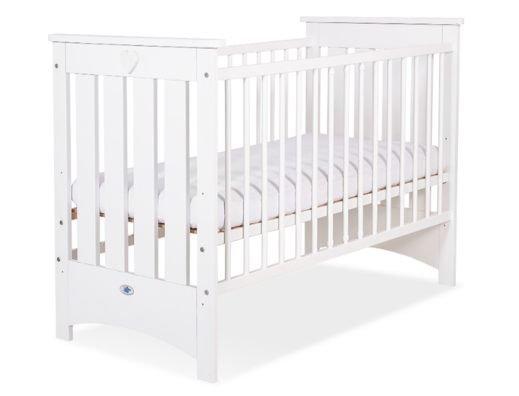 Lesena posteljica Lorenzo III 120 × 60 cm – bela