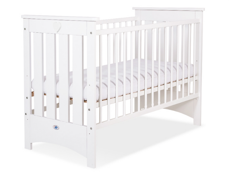 Lesena posteljica Lorenzo III 120 × 60 cm – bela