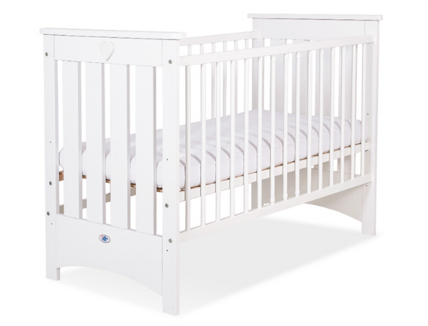 Lesena posteljica Lorenzo III 120 × 60 cm – bela