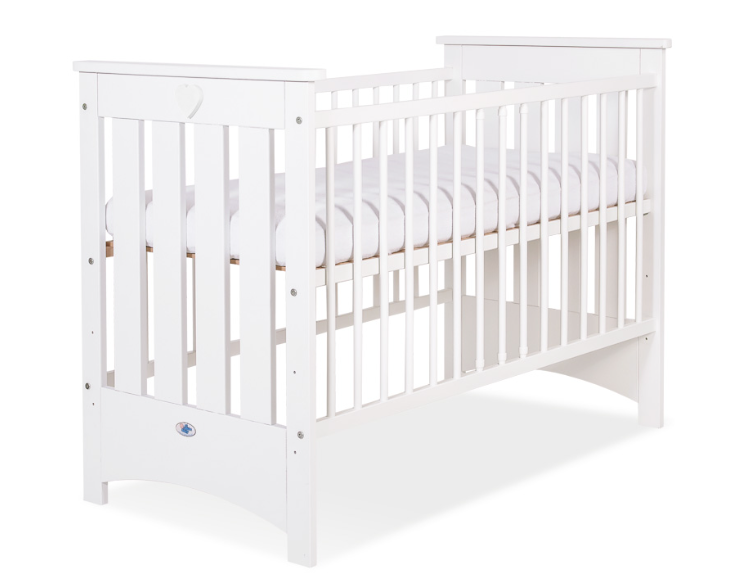 Lesena posteljica Lorenzo III 120 × 60 cm – bela