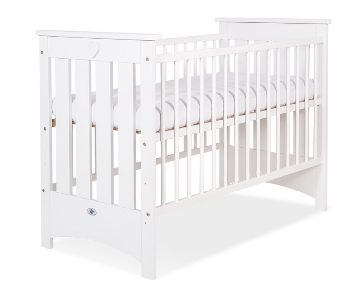 Lesena posteljica Lorenzo III 120 × 60 cm – bela