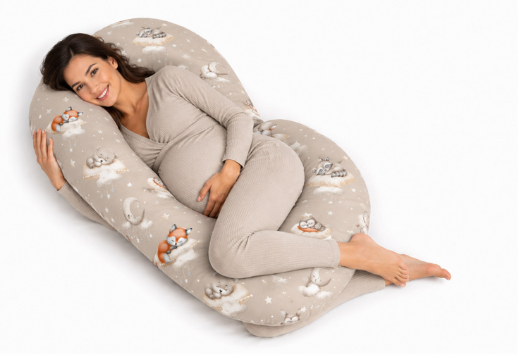C-shaped pregnancy pillow cover – forest stars