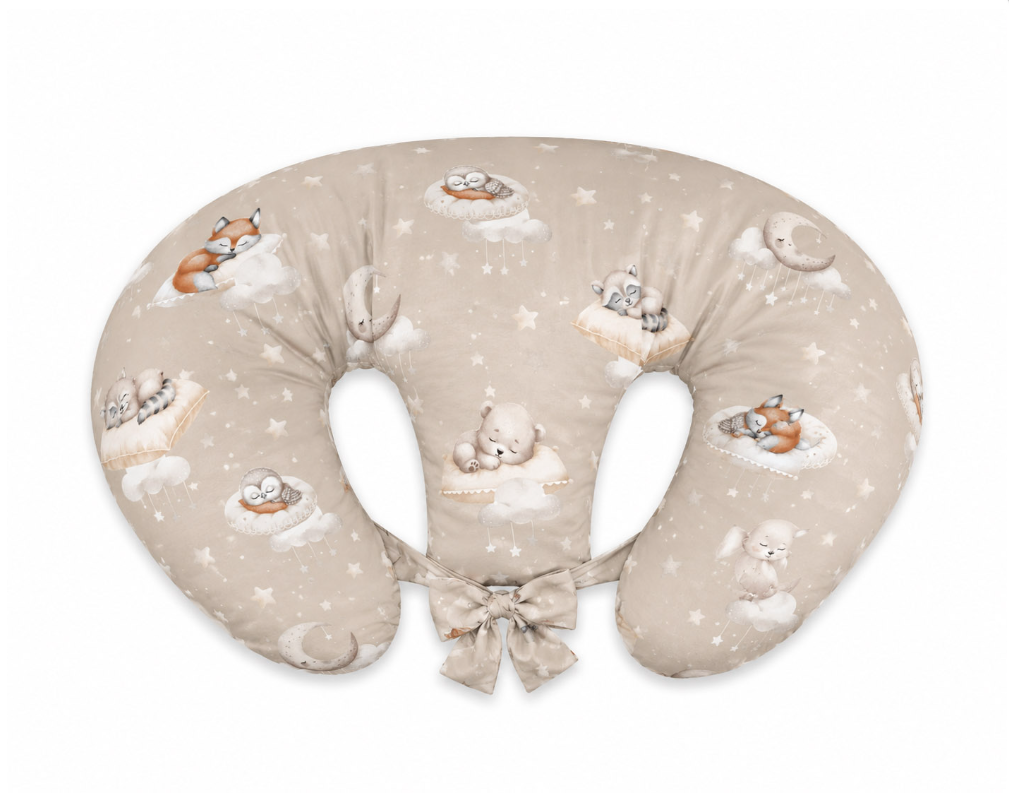 Nursing pillow cover for twins – forest friends