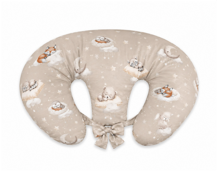 Nursing pillow cover for twins – forest friends
