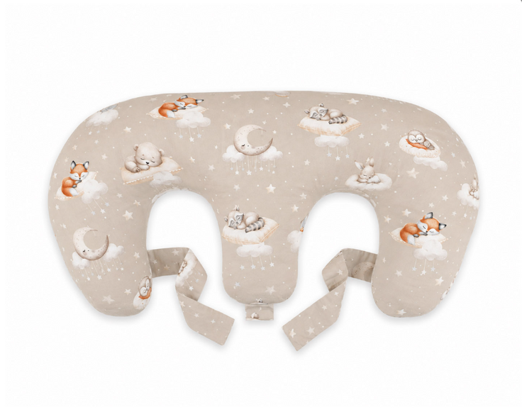 Nursing pillow cover for twins – forest friends