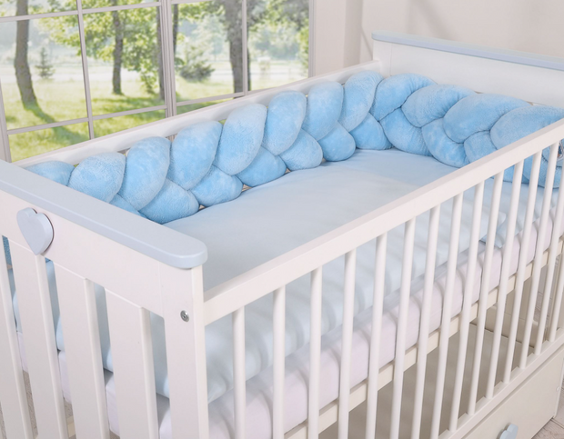 Minky knot bumper 180 cm – blue