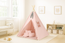 Teepee play tent with mat and cushions – pastel pink
