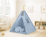 Teepee play tent with mat and cushions – blue