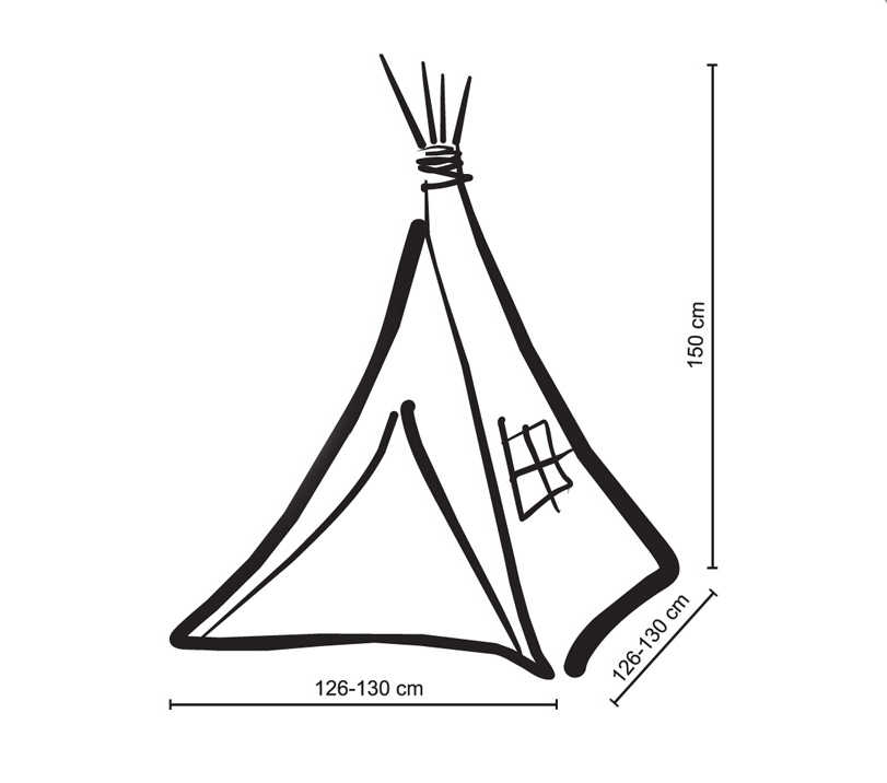 Teepee play tent with feathers – blue
