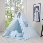 Teepee play tent with mat and cushions – blue
