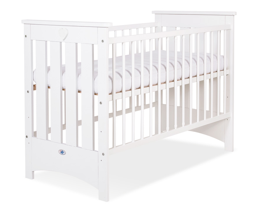 Lorenzo III wooden crib 120 × 60 cm – white-blue