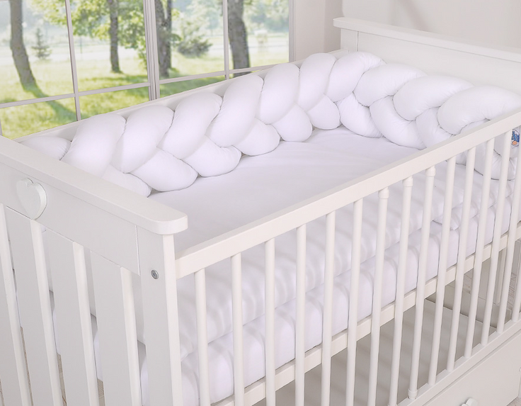 Lorenzo III wooden crib 120 × 60 cm – white-blue