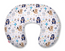 Croissant nursing pillow – dark blue teddy bears