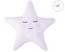 Star-shaped cuddle pillow with a rattle – white