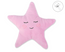 Star-shaped cuddle pillow with a rattle – pink