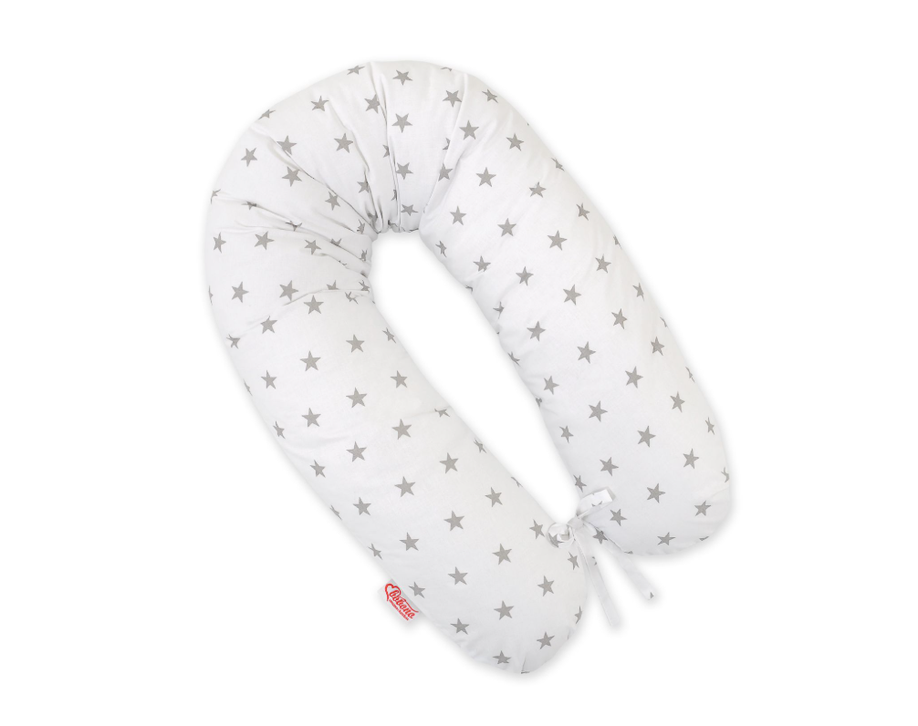 Longer pregnancy pillowcase – grey stars